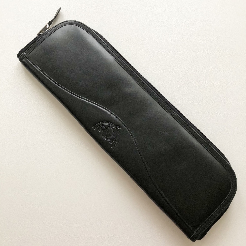 Dopp Accessories Leather Neck Tie Case Holder Blk